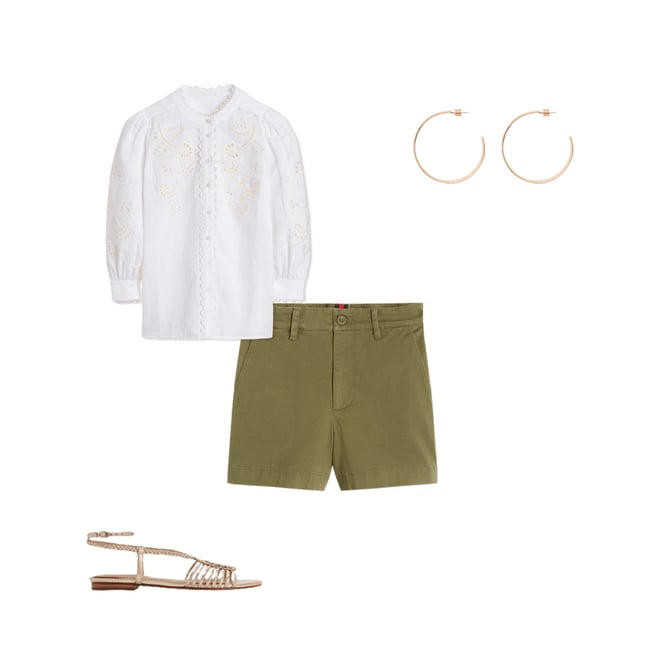4th bundle featuring 3 items which compliment Alicia Cutwork Linen Top-White, Cutwork Embroidery