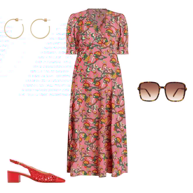 4th bundle featuring 3 items which compliment Rosie Godet Tea Dress-Pink Rose, Foliage Trail