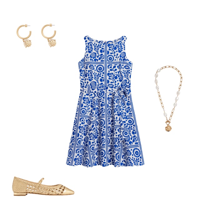4th bundle featuring 3 items which compliment Anya Sleeveless Linen Dress-Gallery Blue, Walled Garden