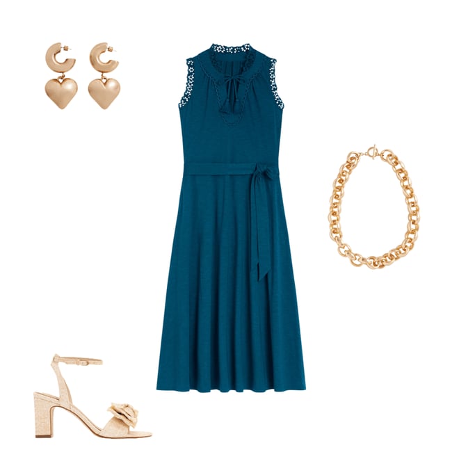 4th bundle featuring 3 items which compliment Aria Broderie Trim Midi Dress-Harbour Blue