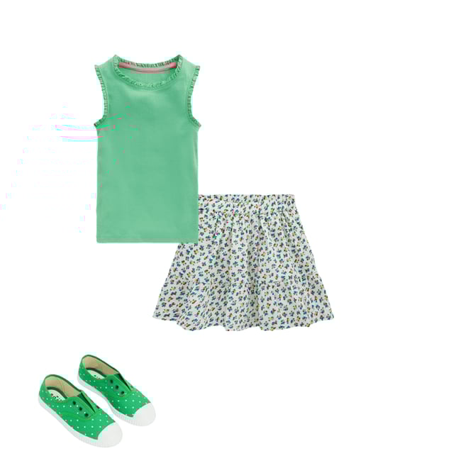 3rd bundle featuring 2 items which compliment Double Cloth Printed Skirt-Soft Ivory Ditsy Floral