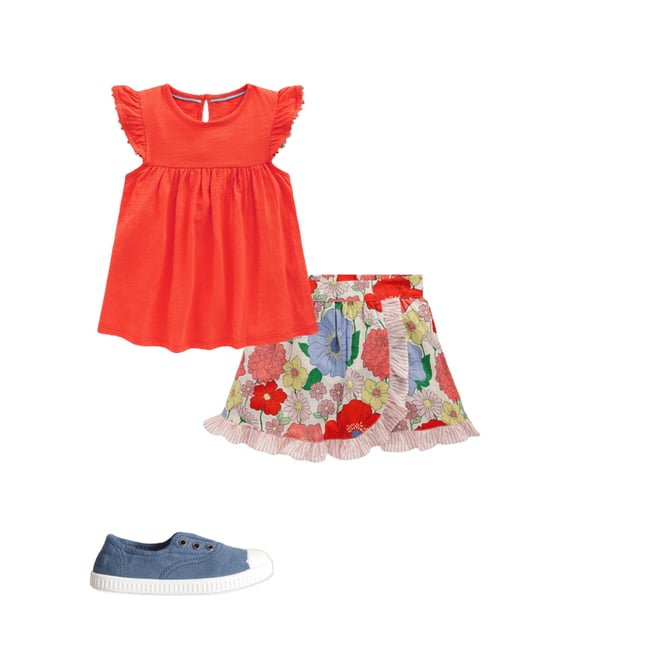 2nd bundle featuring 2 items which compliment Wrap Frill Skort-Multi Summer Garden