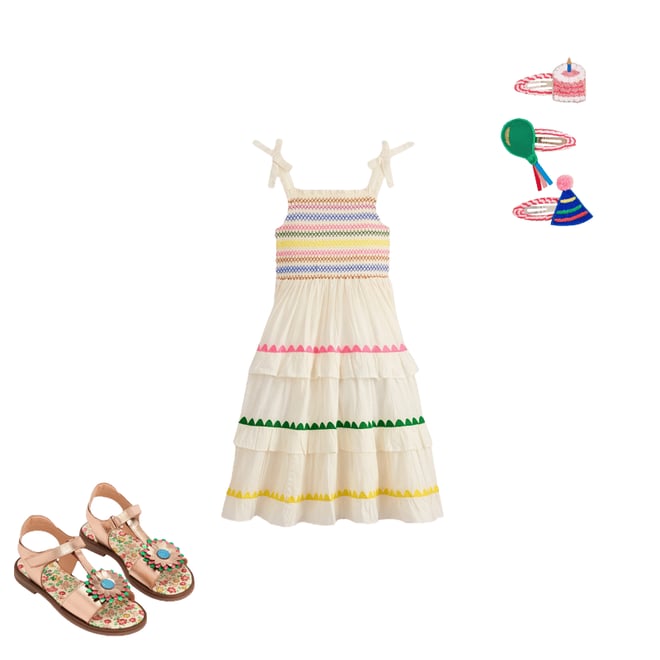 1st bundle featuring 2 items which compliment Fun Leather Sandals-Gold Metallic Flower