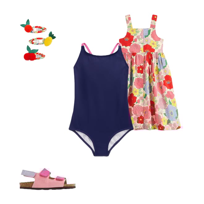 4th bundle featuring 3 items which compliment Selena Rainbow Strap Swimsuit-College Navy