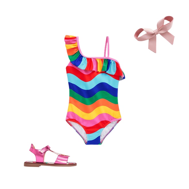 3rd bundle featuring 2 items which compliment Lila One Shoulder Swimsuit-Multi Rainbow Wave