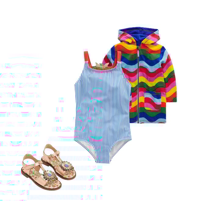 2nd bundle featuring 2 items which compliment Applique Back Swimsuit-Blue Strawberry