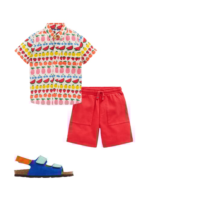 3rd bundle featuring 2 items which compliment Cotton Linen Shirt-Fruit Stripe