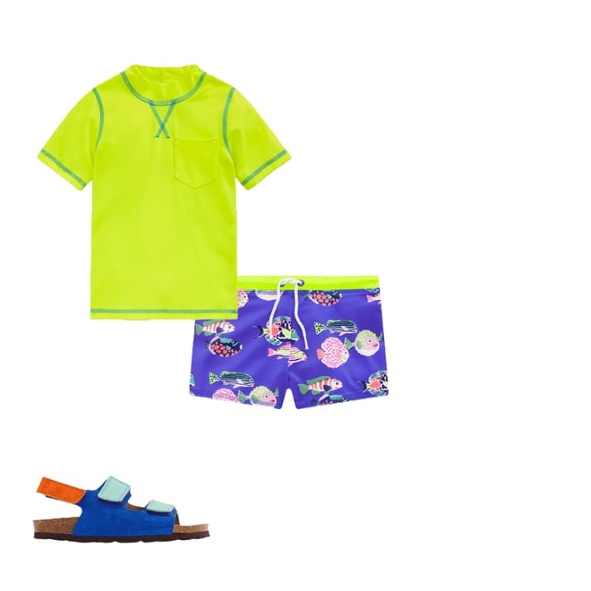 5th bundle featuring 2 items which compliment Short Sleeve Rash Vest-Acid Yellow