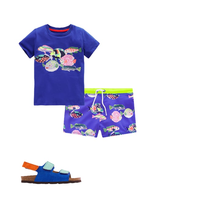 3rd bundle featuring 2 items which compliment Swim Trunks-Blue Heron Fish