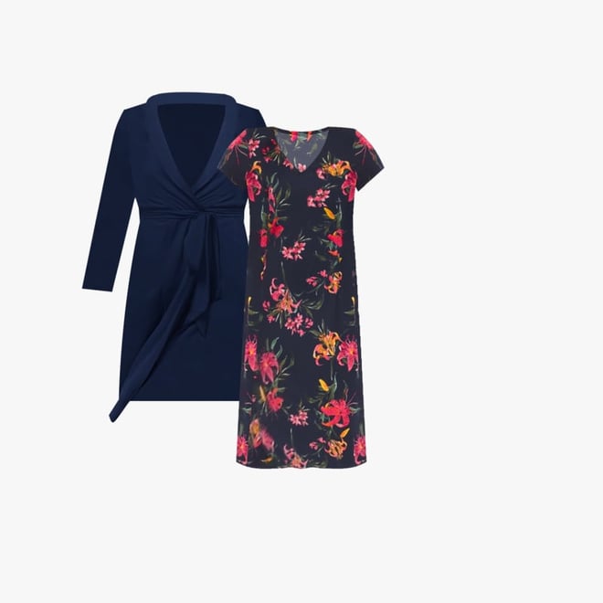 【YOURNUS】Night Printing Half Sleeve Cool Nights Short Sleeve Long Sleepshirt - Soma
