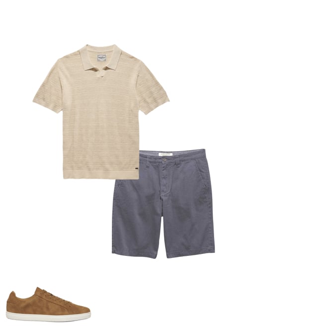 1st bundle featuring 2 items which compliment  Asheville Sweater Polo Shirt - Oatmeal Heather