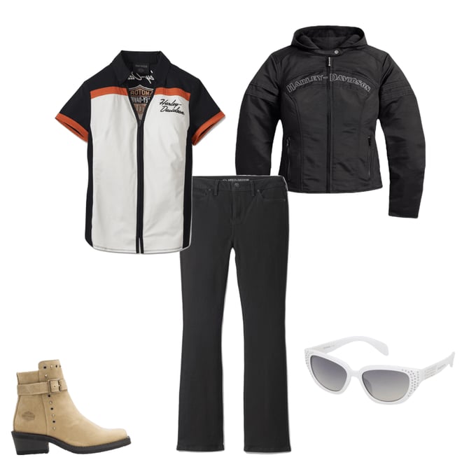Women's Elemental Bar & Shield Zip Front Shirt | Harley