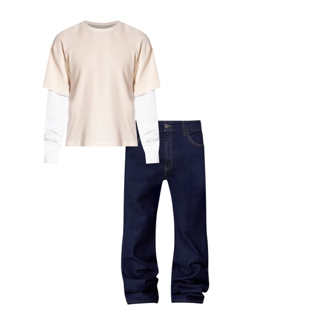 Sprayed Thermal L/S Tee - Cream | mnml | shop now