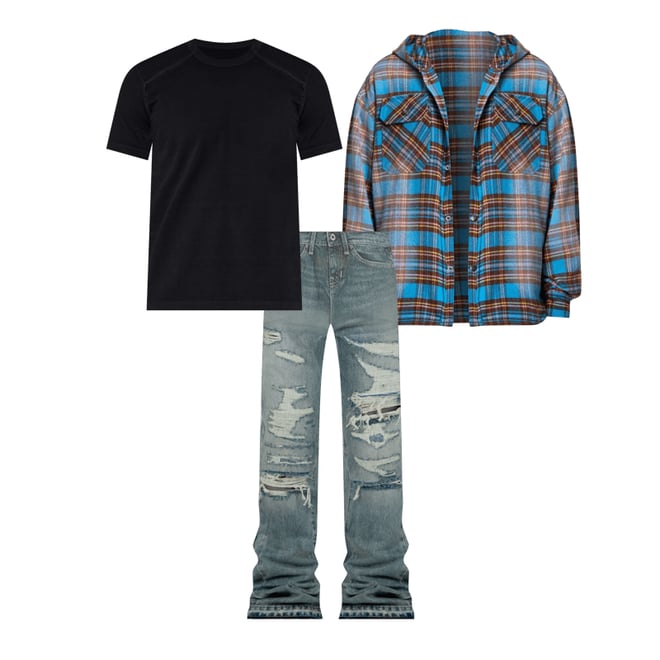 【U LAN】Mild Overfit Hooded Checkered Shirt LD Over hood check shirts - WHAT A LOOK | 60% - Asian