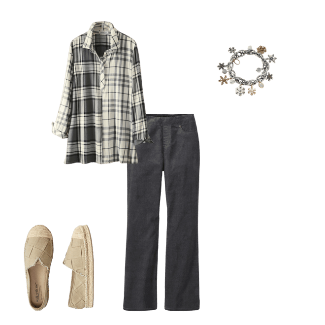 Soft Touch Mixed Plaid Top - Coldwater Creek