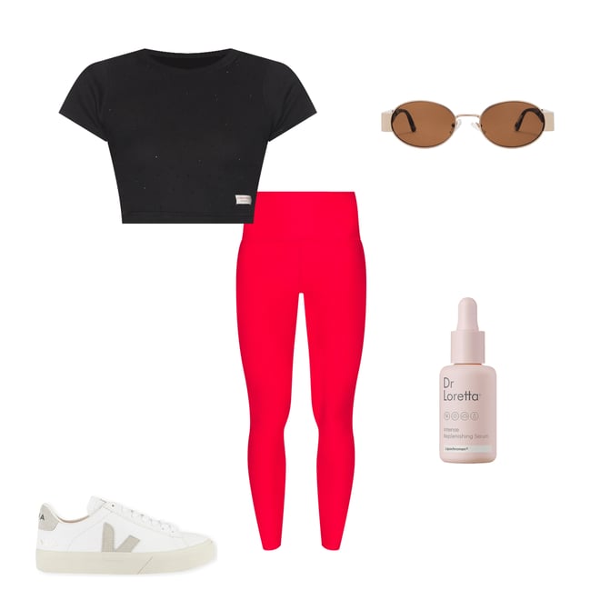 2nd bundle featuring 4 items which compliment Hotfix Cropped Short Sleeve Crewneck Tee