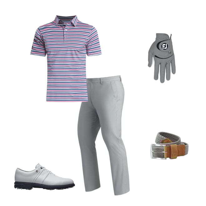 FootJoy Dryjoys Premiere Series Packard Golf Shoes 2025 - White/Navy/Pink 54543