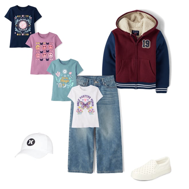 3rd bundle featuring 4 items which compliment Kids Varsity Patch Premium Fleece Sherpa Lined Zip Up Hoodie