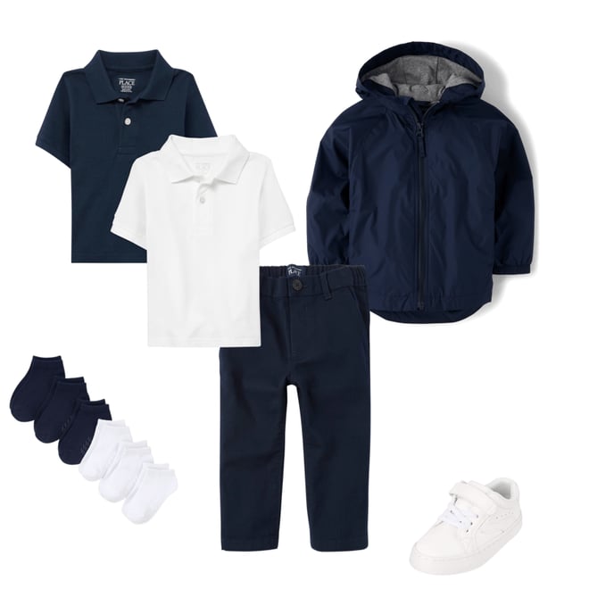 1st bundle featuring 4 items which compliment Baby And Toddler Uniform Pique Polo 2-Pack