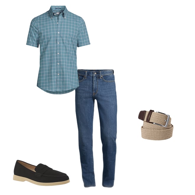 Men's Short Sleeve Traditional Fit No Iron Sportshirt