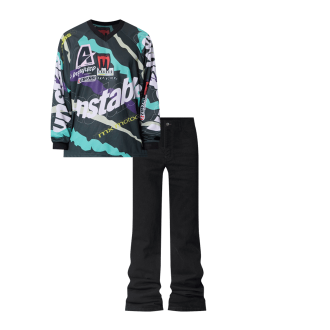 Unstable Moto Shirt - Mint Multi | mnml | shop now