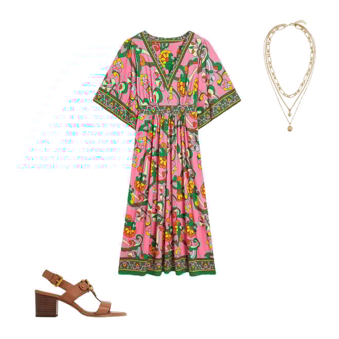 1st bundle featuring 2 items which compliment Maya Kimono Jersey Maxi Dress-Pink Rose, Foliage Trail