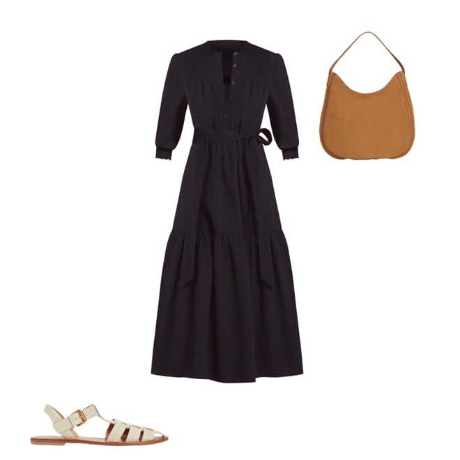 4th bundle featuring 2 items which compliment Cecily Double Cloth Midi Dress-Midnight Blue