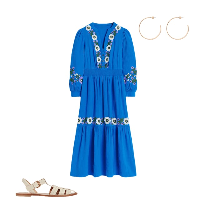 3rd bundle featuring 2 items which compliment Elena Double Cloth Midi Dress-Blue Embroidery