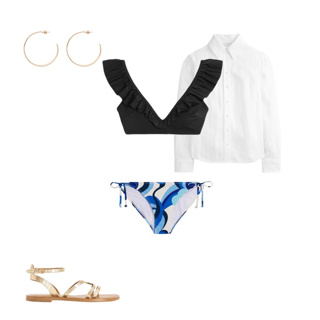 2nd bundle featuring 4 items which compliment Evia Ruffle Bikini Top-Black