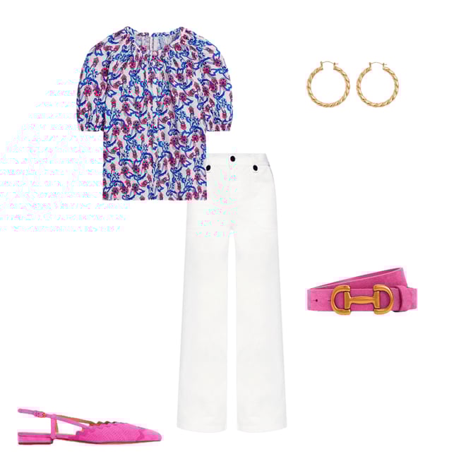 1st bundle featuring 4 items which compliment Ric Rac Detail Pointed Flats-Festival Pink