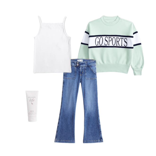 sporty graphic crew sweatshirt
