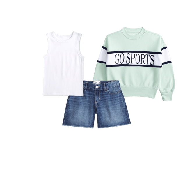sporty graphic crew sweatshirt