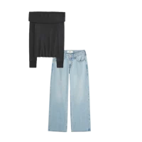 Long-Sleeve Foldover Off-the-Shoulder Top