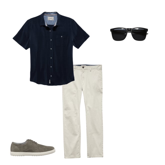 1st bundle featuring 3 items which compliment  Crewe Cotton Gauze Shirt - Navy