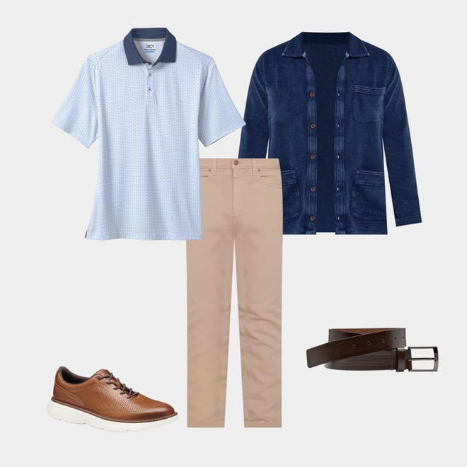2nd bundle featuring 4 items which compliment XC4® Performance Solid-Collar Print Polos + Cool Degree™