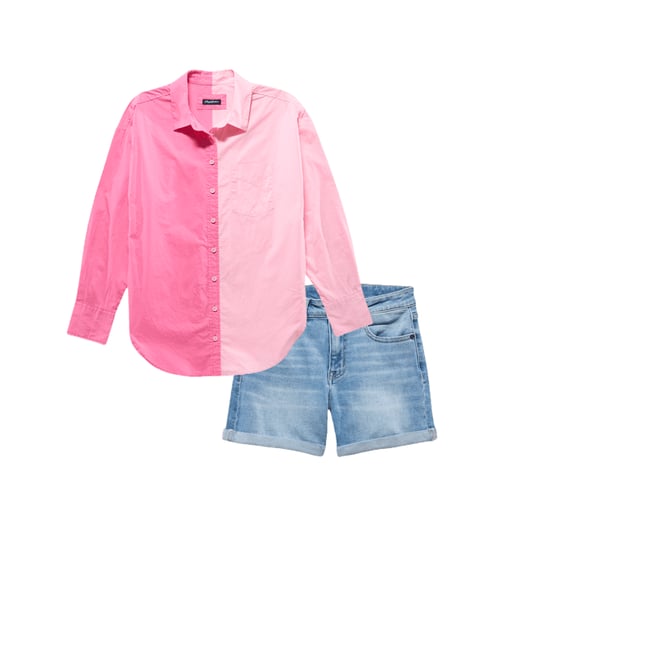 3rd bundle featuring 1 items which compliment  Savona Oversized Shirt - Pink Combo