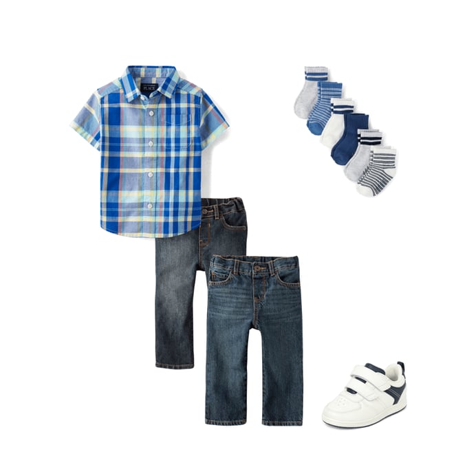 3rd bundle featuring 3 items which compliment Baby And Toddler Boys Plaid Poplin Button Up Shirt
