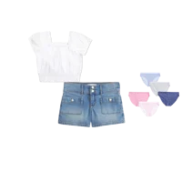 lace-trim smocked waist top