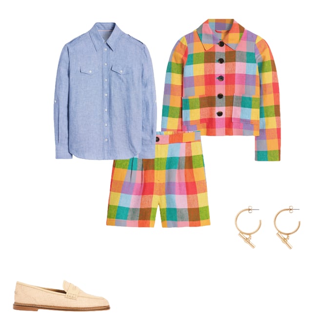 2nd bundle featuring 4 items which compliment Dulwich Linen Shorts, Rainbow Multigingham