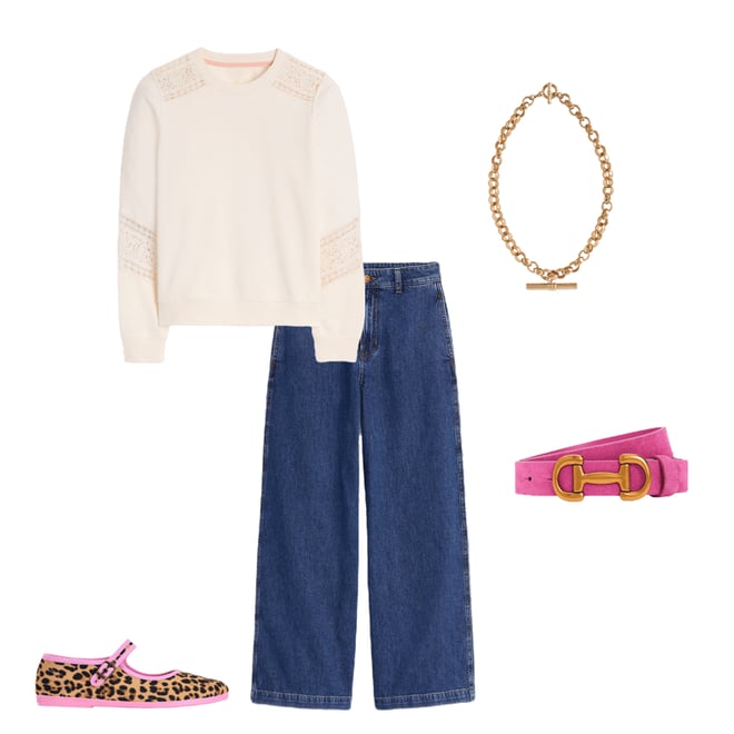 4th bundle featuring 4 items which compliment Cropped Fluid Jeans-Mid Vintage