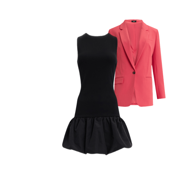 Crew Neck Sleeveless Bubble Hem Mini Dress