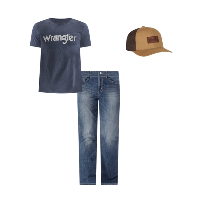 Men's Wrangler Kabel Logo T-Shirt in Navy