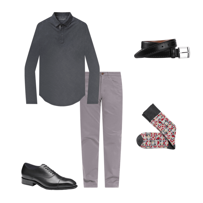 Men's Five-Pocket Pants in Light Gray | Johnston & Murphy