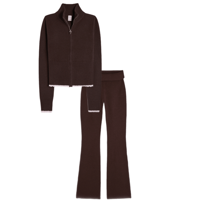 Gilly Hicks Sweater-Knit Foldover Boot Pants