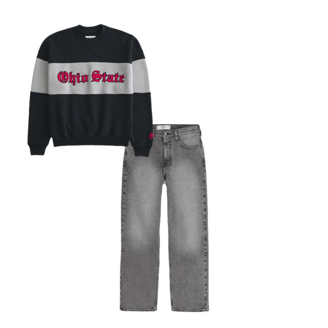 Washed Grey Baggy Jeans