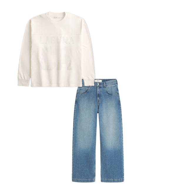 Baggy Heavyweight Long-Sleeve Laguna Graphic Tee