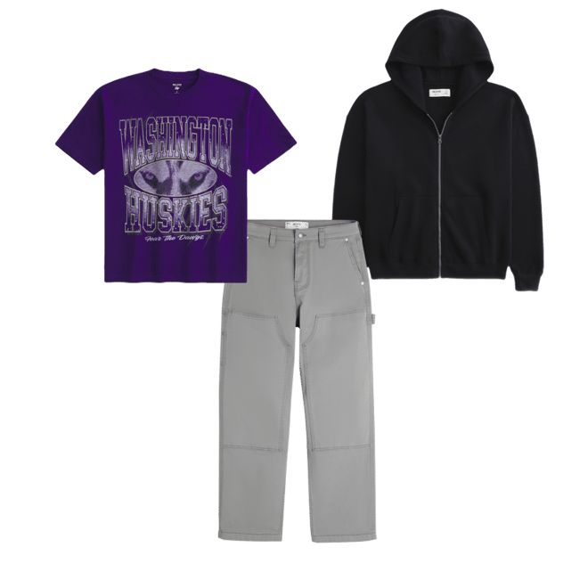 Boxy Washington Huskies Graphic Tee