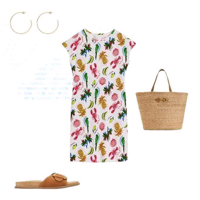 1st bundle featuring 3 items which compliment Leah Jersey T-shirt Dress-Tropical Bonanza Vine