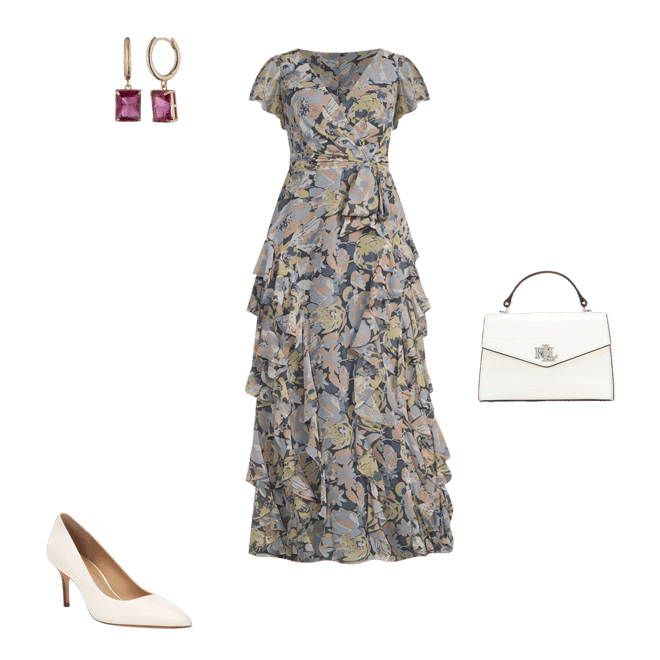 送料関税込【LAUREN RALPH LAUREN】FLORAL ETTE DRESS Lauren Ralph Lauren Women's Floral Crinkle Georgette
