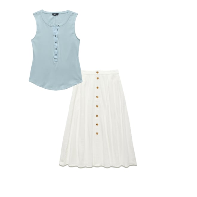 1st bundle featuring 1 items which compliment  Denning Henley Tank - Light Blue
